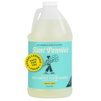 Aunt Fannie's Ultra Concentrated Floor Cleaner Vinegar Wash, Multi-Surface Solution For Mopping, Value Size, Lavender Scent, 64 oz