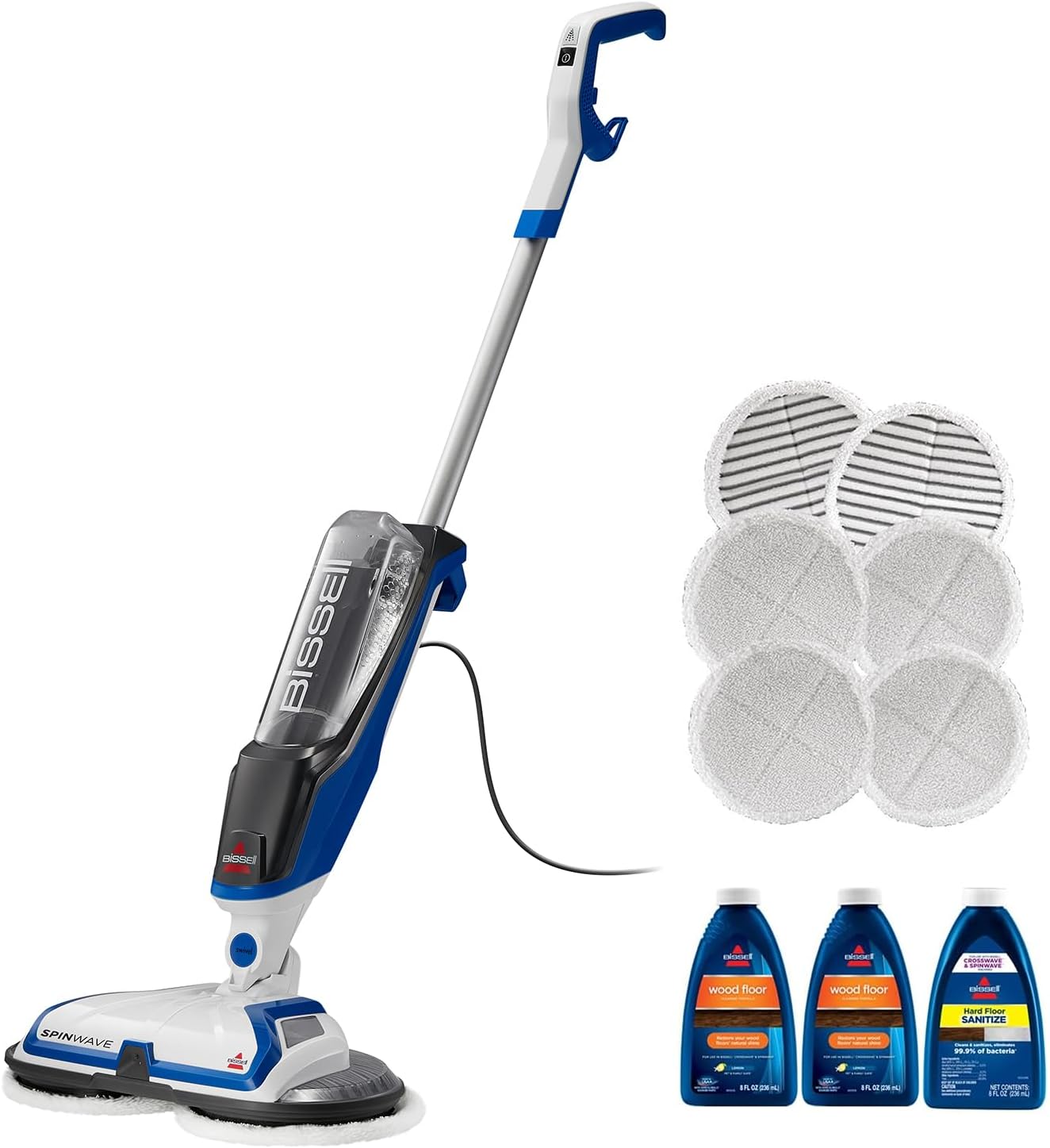 Bissell® SpinWave Hard Floor Expert Corded Spin Mop Cleaner with Washable mop Pads for Sealed Hard Floors, 20393