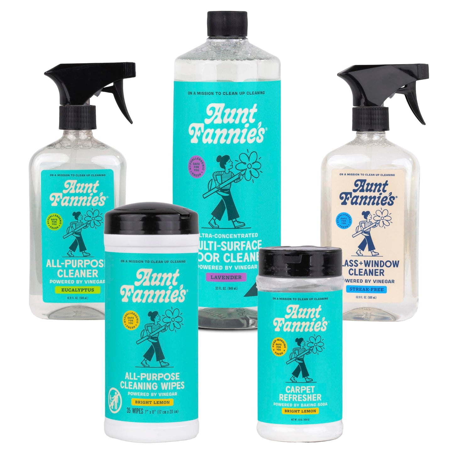 Aunt Fannie's Ultra Concentrated Floor Cleaner Vinegar Wash, Multi-Surface Solution For Mopping, Value Size, Lavender Scent, 64 oz